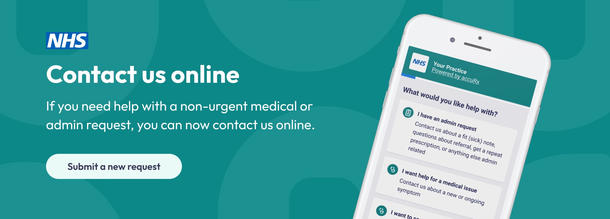 contact the practice online using an online form